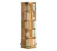 PZEOB Scaffale di libri d'angolo in bambù 360 ° libreria rotante 149 cm/178 cm Spazio di scarico di scarico a 360 ° Torre di libreria d'angolo