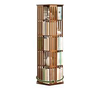 PZEOB Scaffale di libri d'angolo in bambù 360 ° libreria rotante 149 cm/178 cm Spazio di scarico di scarico a 360 ° Torre di libreria d'angolo