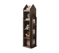 PZEOB Scaffali a 4 scaffali in legno a rotazione a rotazione in legno solido pavimento semplice libreria rotante a rotazione 360 ° scaffale per libri mobili