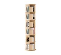 PZEOB Scaffali di scaffali 2-6 Libreria rotante in legno solido per piccolo spazio, angolo, camera da letto, torre di libreria rotante per ufficio a casa