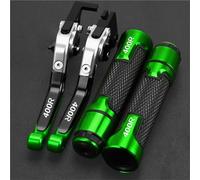 PZGRHWRWD Per NINJA 400R Moto Alluminio Regolabile Freno Frizione Leve 22MM Manubrio Manopole PER Kawasaki Per NINJA400R 2018 2019 2020(Green 4)