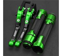 PZGRHWRWD Per NINJA 400R Moto Alluminio Regolabile Freno Frizione Leve 22MM Manubrio Manopole PER Kawasaki Per NINJA400R 2018 2019 2020(Green 3)