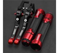 PZGRHWRWD Per NINJA 400R Moto Alluminio Regolabile Freno Frizione Leve 22MM Manubrio Manopole PER Kawasaki Per NINJA400R 2018 2019 2020(Red 2)