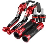 PZGRHWRWD Per YAMAHA TMAX 560 2020-2021 Moto Regolabile Freno Frizione Leve Manubrio Manopole Estremità LOGO TMAX560 ABS(Red)