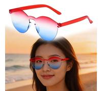 pziutdema Occhiali per il 4 luglio con stile rosso, bianco e blu, per commemorazioni, feste a forma di cuore, occhiali patriottici statunitensi, per commemorazioni, giorno dell'indipendenza, sfilata