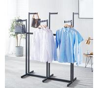PZJDFDC Appendiabiti, Appendiabiti Da Terra In Metallo, Appendiabitis A 6 Vie, Con Sollevamento Regolabile, Da Terra Per Negozio Di Abbigliamento(Black)