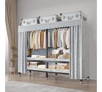 PZJDFDC Appendiabiti, Armadio Portatile Con Copertura, Appendiabiti Pieghevole, Portata 1500 Libbre, Nessun Montaggios Richiestos, Semplice Appendiabitis Per Riporre I Vestiti In Casa(203cm/80in)