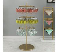 PZJDFDC Appendiabiti, Grucce Rotanti Rotonde Per Reggiseni, Pantaloncini, Biancheria Intima, Ecc., Espositori Per Abbigliamento A Tre Strati, Adatti A Più Scene(Gold)