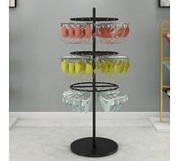 PZJDFDC Appendiabiti, Grucce Rotanti Rotonde Per Reggiseni, Pantaloncini, Biancheria Intima, Ecc., Espositori Per Abbigliamento A Tre Strati, Adatti A Più Scene(Black)