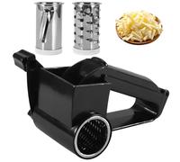 PZJFH Grattugia formaggio, Grattugia per parmigiano, affettatrice per verdure con 3 lame sostituibili in acciaio inox, grattugia formaggio manuale con manovella per formaggio, noci, cioccolato e altro