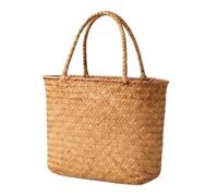 Pzmjwkyn Straw Beach Tote, Rustic Boho Shoulder Bag, Natural Woven Handbag | Boho Straw Shoulder Bag, Rustic Woven Tote, Natural Handbag with Durable Fabric, Large Capacity Tote with Lightweight Build