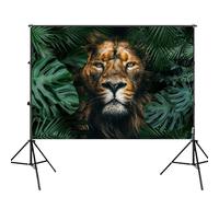 Pznen Arazzo con leone nella giungla, di grandi dimensioni, 203 x 152 cm, motivo tropicale, pianta verde, foglia, natura, vita, per camera da letto, soggiorno, sfondo da parete