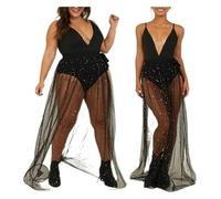 PZOFERLIN Camicetta in chiffon/tessuto Copricostume da spiaggia in rete, leggero, poncho multicolore, taglie multiple(Skirt,XL)