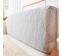 PZOFERLIN Copritestiera elastica per letto Copri testiera letto elasticizzata in jacquard multicolore, diverse misure(Light Grey,120cm)