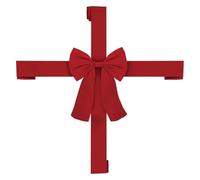 PZOFERLIN Decorazione a Fiocco Decorazione con Fiocco in Nastro Natalizio Rosso 40x30 cm da Appendere alla Porta for Feste Fai-da-Te