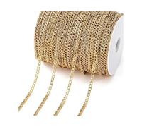 PZOFERLIN Galvanisierte Halskette Catena in ottone placcato oro 14K, lunga 2 metri, adatta for la creazione di gioielli fai da te(S6 Gold 2.9mm)