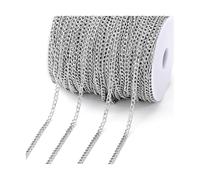 PZOFERLIN Galvanisierte Halskette Catena in ottone placcato oro 14K, lunga 2 metri, adatta for la creazione di gioielli fai da te(S3 Steel 1.6mm)