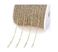 PZOFERLIN Galvanisierte Halskette Catena in ottone placcato oro 14K, lunga 2 metri, adatta for la creazione di gioielli fai da te(S2 Gold 1.8mm)