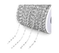 PZOFERLIN Galvanisierte Halskette Catena in ottone placcato oro 14K, lunga 2 metri, adatta for la creazione di gioielli fai da te(S4 Steel)