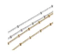 PZOFERLIN Galvanisierte Halskette Catena in ottone placcato oro 14K, lunga 2 metri, adatta for la creazione di gioielli fai da te(S2 Steel 1.8mm)