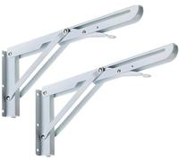 PZOFERLIN La formazione del personale Confezione da 2 staffe pieghevoli, supporto for mensola da parete regolabile in metallo da 8-20 pollici(18 Inch Length)