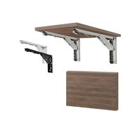 PZOFERLIN La formazione del personale Staffa pieghevole for tavolo da lavoro, camper, auto, confezione da 2, 8-14 pollici, nero o bianco(10 Inch Black)