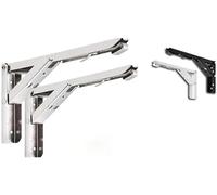 PZOFERLIN La formazione del personale Staffe di supporto pieghevoli in acciaio, confezione da 2 for mensole, tavoli, scrivanie, montaggio a parete da 8 a 16 pollici(Stainless 8 Inch)