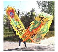 PZOFERLIN Nastro per Danza del Drago Dragon Poi Streamer, Nastro Rotante Lavabile in Seta for Eventi Fitness all'aperto, Giallo, 8 m(Yellow,10M)
