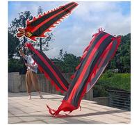 PZOFERLIN Nastro per Danza del Drago Set di Nastri Dragon Poi con Testa di Drago e Corda, Diverse Misure(8 M (26 Ft))