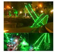 PZOFERLIN Nastro per Danza del Drago Streamer da Ballo Dragon Poi con Luce LED Verde for Sport e Fitness, 6 m/8 m/10 m(6M)