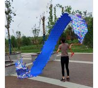 PZOFERLIN Nastro per Fitness e Danza del Drago Streamer da Ballo Dragon Poi con Palla appesantita Multicolore 8M o 10M(Blue,10 M (33 Ft))