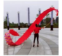 PZOFERLIN Nastro per Fitness e Danza del Drago Streamer da Ballo Dragon Poi con Palla appesantita Multicolore 8M o 10M(Red,8 M (26 Ft))