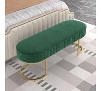 PZOFERLIN Panchina porta scarpe Panca contenitore imbottita in velluto con gambe dorate multicolore 40x45x(80-140) cm(Green,100cm)