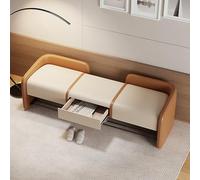 PZOFERLIN Panchina porta scarpe Panca contenitore in similpelle con cassetto, non necessita di montaggio, multicolore, 120/140x45x48cm(Orange,140 * 45 * 48cm)