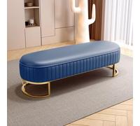 PZOFERLIN Panchina porta scarpe Panca porta scarpe con gambe dorate, imbottita in similpelle, multicolore, 80-140 cm(Blue,120cm)