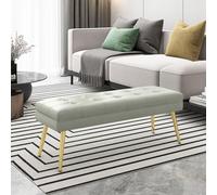 PZOFERLIN Panchina porta scarpe Panca portaoggetti for ingresso, porta scarpe, poggiapiedi, divano, piedistallo, multicolore 60-150 cm(Lvory Gray,100cm)