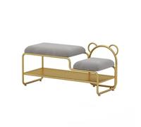 PZOFERLIN Panchina porta scarpe Scarpiera con cuscino, organizer for ingresso e corridoio, multicolore, diverse misure(Gray Gold Frame,80 * 32 * 45cm)