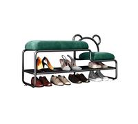 PZOFERLIN Panchina porta scarpe Scarpiera con cuscino, organizer for ingresso e corridoio, multicolore, diverse misure(Green Black Frame,80 * 32 * 45cm)