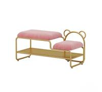 PZOFERLIN Panchina porta scarpe Scarpiera con cuscino, organizer for ingresso e corridoio, multicolore, diverse misure(Pink Gold Frame,100 * 32 * 45cm)