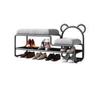 PZOFERLIN Panchina porta scarpe Scarpiera con cuscino, organizer for ingresso e corridoio, multicolore, diverse misure(Gray Black Frame,60 * 32 * 45cm)