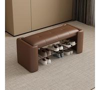 PZOFERLIN Panchina porta scarpe Scarpiera, panca, pouf contenitore, con cuscino, multicolore, diverse misure(Brown,120 * 40 * 40cm)