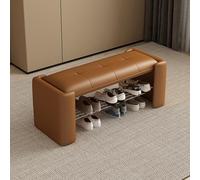 PZOFERLIN Panchina porta scarpe Scarpiera, panca, pouf contenitore, con cuscino, multicolore, diverse misure(Light Brown,120 * 40 * 40cm)