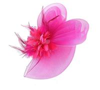PZOFERLIN Veli da sposa Cappelli da sposa for fascinatori da sposa con fermaglio for capelli a fascia multicolore con fiori di piume di velo(7 HOT PINK)