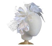 PZOFERLIN Veli da sposa Fasce for capelli in pizzo di perle con velo for accessori for capelli multicolori da sposa for ragazze(Light Yellow)