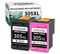 PZPSEQGM Cartucce di inchiostro da 305xl inkcloud compatibili con 2700 2720e 2720 2710 4120 4120e 4130 6000 6000 6010 6020 6030 6032 6420(Tri-Couleur)