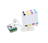 PZPSEQGM CISS System For WF-2010 WF-2110 WF-2510 WF-2520 WF-2530 WF-2540 WF-2630 Printers With Combo Reset Chip Compatible With T1631 T1634