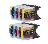 PZPSEQGM Inchiostro per LC1280 LC1240 LC1220 per MFC-J280W MFC-J425W MFC-J430W MFC-J435W MFC-J5910DW MFC-J6510DW DCP-J925DW(2 Set)