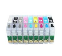 PZPSEQGM Set di cartucce per inchiostro ricaricabile T0961-T0969 con chip ad arco per Stylus Photo R2880 Stampante