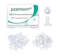 Pzsmocn 100 Pezzi/50 Set M2,5 * 5 mm Viti a Testa Tonda con Croce in Plastica Trasparente per PC Dadi Esagonali, Dimensioni Standard, per Fai da Te, Modelli e Fissaggio di Prodotti Elettronici.