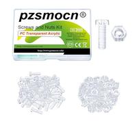 Pzsmocn 100 Pezzi/50 Set M5*15 mm Viti a Testa Tonda con Croce in Plastica Trasparente per PC Dadi Esagonali, Dimensioni Standard, per Fai da Te, Modelli e Fissaggio di Prodotti Elettronici.